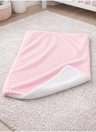 0-6 Months Ultra Soft Minky Dotted Baby Blanket (L95 x W80)cm - Pink