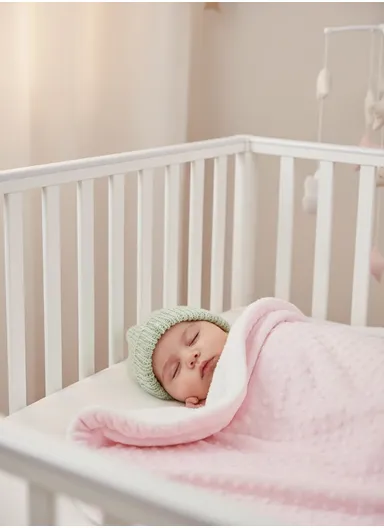 0-6 Months Ultra Soft Minky Dotted Baby Blanket (L95 x W80)cm - Pink