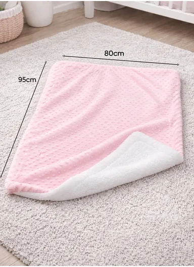 0-6 Months Ultra Soft Minky Dotted Baby Blanket (L95 x W80)cm - Pink