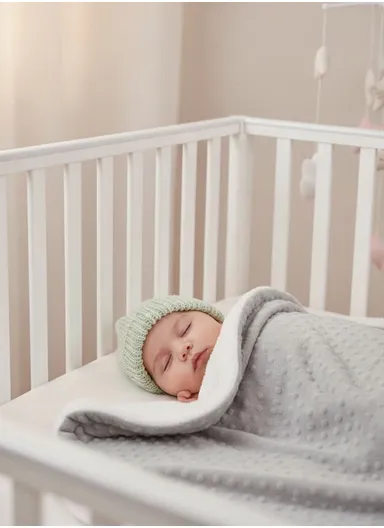 0-6 Months Ultra Soft Minky Dotted Baby Blanket (L95 x W80)cm - Grey