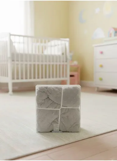 0-6 Months Ultra Soft Minky Dotted Baby Blanket (L95 x W80)cm - Grey