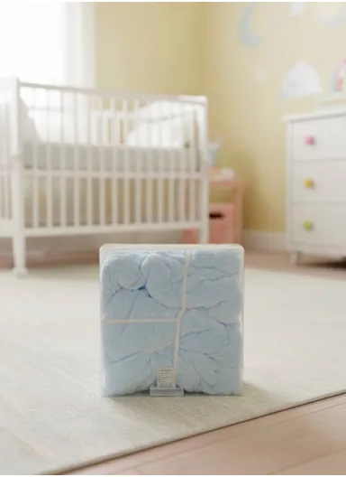 0-6 Months Ultra Soft Minky Dotted Baby Blanket (L95 x W80)cm - Blue