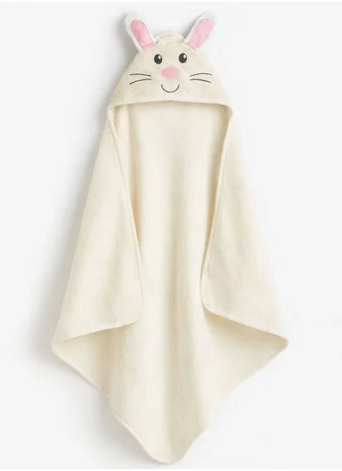 Animal Hooded Bath Towel, 100% Cotton 350GSM, Ultra Soft &amp; Absorbent Baby Bath Towel with Adorable Hood, Gentle, Durable, Perfect for Newborns &amp; Toddlers - Style 2