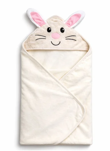 Animal Hooded Bath Towel, 100% Cotton 350GSM, Ultra Soft &amp; Absorbent Baby Bath Towel with Adorable Hood, Gentle, Durable, Perfect for Newborns &amp; Toddlers - Style 2