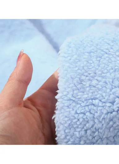 0–6 Months Super Soft Minky Dotted Baby Blanket, Lightweight &amp; Warm Infant Swaddle Wrap (L100 × W75)cm - Blue