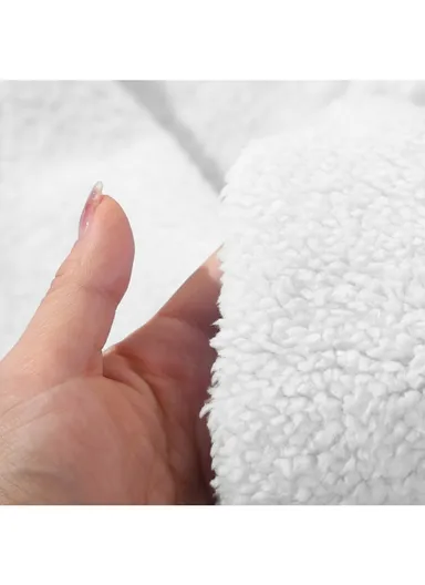 0–6 Months Super Soft Minky Dotted Baby Blanket, Lightweight &amp; Warm Infant Swaddle Wrap (L100 × W75)cm - White