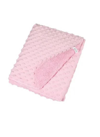 0–6 Months Super Soft Minky Dotted Baby Blanket, Lightweight &amp; Warm Infant Swaddle Wrap (L100 × W75)cm - Pink