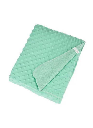 0–6 Months Super Soft Minky Dotted Baby Blanket, Lightweight &amp; Warm Infant Swaddle Wrap (L100 × W75)cm - Turquoise
