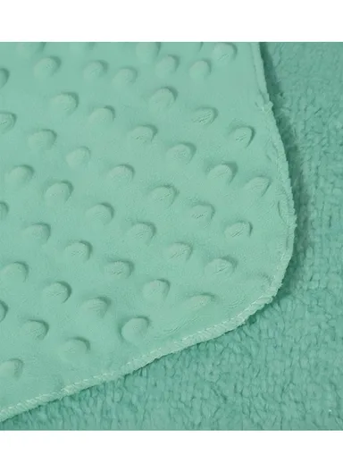 0–6 Months Super Soft Minky Dotted Baby Blanket, Lightweight &amp; Warm Infant Swaddle Wrap (L100 × W75)cm - Turquoise