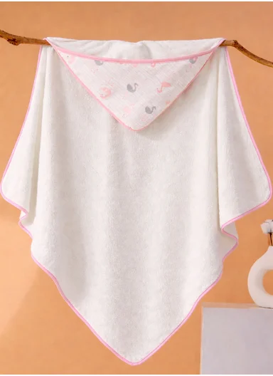 Soft Coral Velvet Baby Bath Towel, Gentle &amp; Absorbent Comfort for Babies (L80 x W80)cm