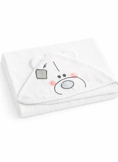 Soft Coral Velvet Baby Bath Towel, Gentle &amp; Absorbent Comfort for Babies (L80 x W80)cm