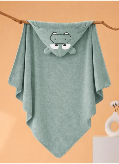 Soft Coral Velvet Baby Bath Towel, Gentle &amp; Absorbent Comfort for Babies (L80 x W80)cm