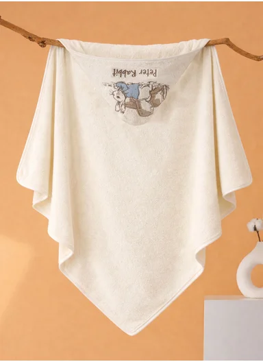 Soft Coral Velvet Baby Bath Towel, Gentle &amp; Absorbent Comfort for Babies (L80 x W80)cm