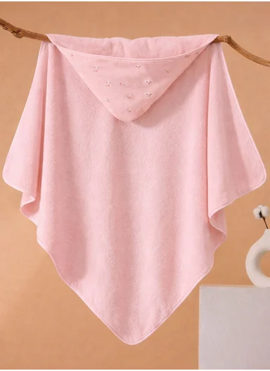 Soft Coral Velvet Baby Bath Towel, Gentle &amp; Absorbent Comfort for Babies (L80 x W80)cm