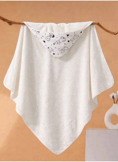 Soft Coral Velvet Baby Bath Towel, Gentle &amp; Absorbent Comfort for Babies (L80 x W80)cm