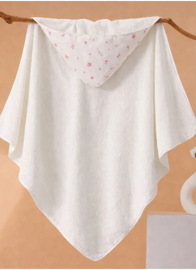 Soft Coral Velvet Baby Bath Towel, Gentle &amp; Absorbent Comfort for Babies (L80 x W80)cm