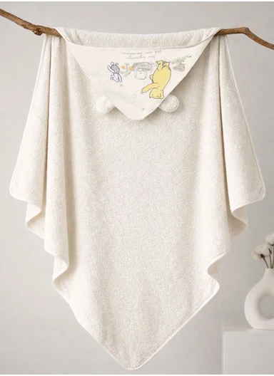 Soft Coral Velvet Baby Bath Towel, Gentle &amp; Absorbent Comfort for Babies (L80 x W80)cm