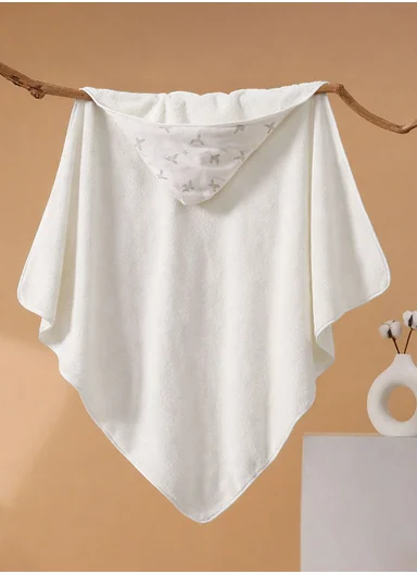 Soft Coral Velvet Baby Bath Towel, Gentle &amp; Absorbent Comfort for Babies (L80 x W80)cm