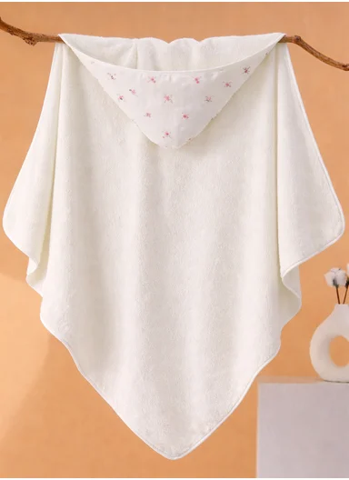 Soft Coral Velvet Baby Bath Towel, Gentle &amp; Absorbent Comfort for Babies (L80 x W80)cm