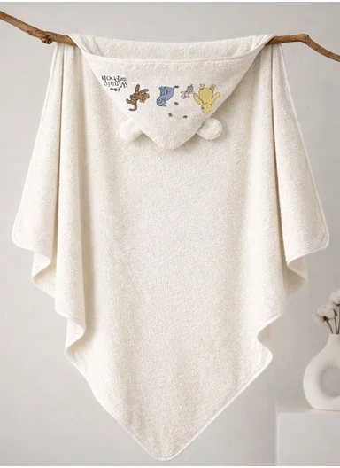 Soft Coral Velvet Baby Bath Towel, Gentle &amp; Absorbent Comfort for Babies (L80 x W80)cm