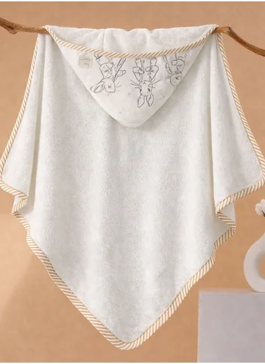 Soft Coral Velvet Baby Bath Towel, Gentle &amp; Absorbent Comfort for Babies (L80 x W80)cm