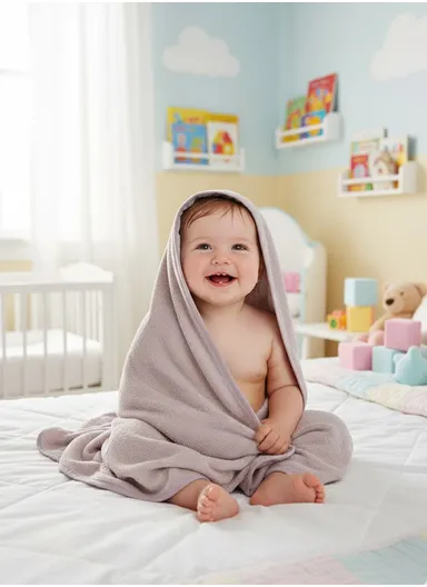 6 Pcs 3+3 Baby Hooded Towel &amp; Face Towel Set, Ultra Soft &amp; Absorbent Towels, Quick-Dry, Lightweight &amp; Gentle for Newborns &amp; Toddlers - Rosy