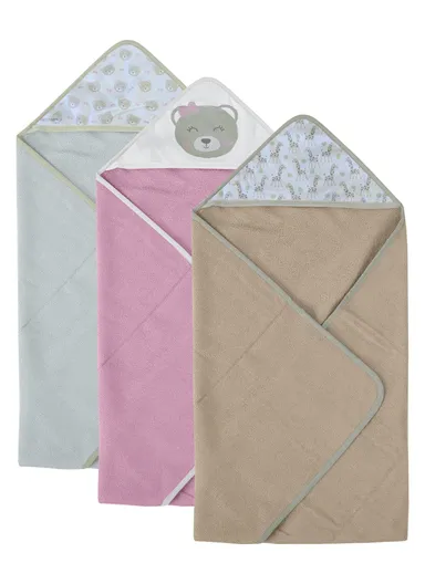6 Pcs 3+3 Baby Hooded Towel &amp; Face Towel Set, Ultra Soft &amp; Absorbent Towels, Quick-Dry, Lightweight &amp; Gentle for Newborns &amp; Toddlers - Giraffe &amp; Bear