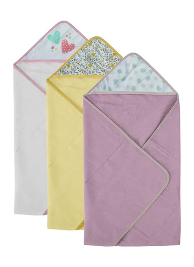 6 Pcs 3+3 Baby Hooded Towel &amp; Face Towel Set, Ultra Soft &amp; Absorbent Towels, Quick-Dry, Lightweight &amp; Gentle for Newborns &amp; Toddlers - Floral