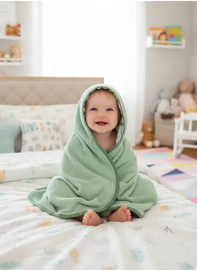 6 Pcs 3+3 Baby Hooded Towel &amp; Face Towel Set, Ultra Soft &amp; Absorbent Towels, Quick-Dry, Lightweight &amp; Gentle for Newborns &amp; Toddlers - Bear