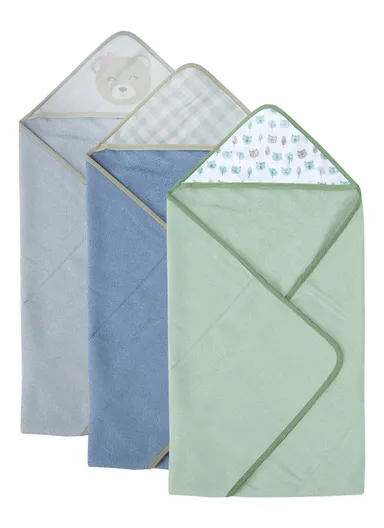 6 Pcs 3+3 Baby Hooded Towel &amp; Face Towel Set, Ultra Soft &amp; Absorbent Towels, Quick-Dry, Lightweight &amp; Gentle for Newborns &amp; Toddlers - Bear