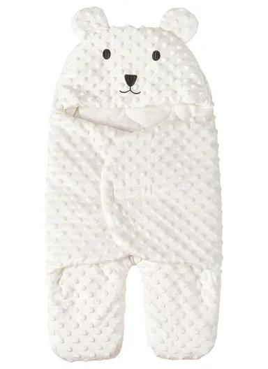 Unisex Baby Sleeping Bag, Soft, Warm &amp; Versatile Swaddle Blanket (L60 x W30)cm - White