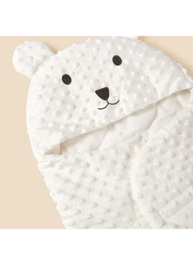 Unisex Baby Sleeping Bag, Soft, Warm &amp; Versatile Swaddle Blanket (L60 x W30)cm - White