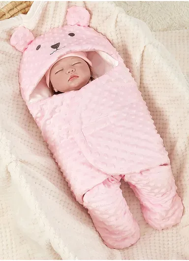 Unisex Baby Sleeping Bag, Soft, Warm &amp; Versatile Swaddle Blanket (L60 x W30)cm - Pink