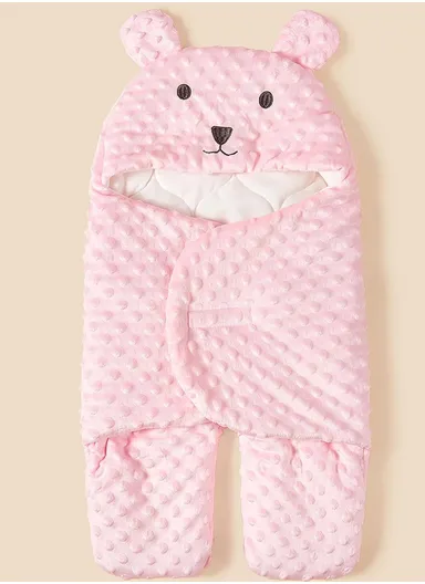 Unisex Baby Sleeping Bag, Soft, Warm &amp; Versatile Swaddle Blanket (L60 x W30)cm - Pink