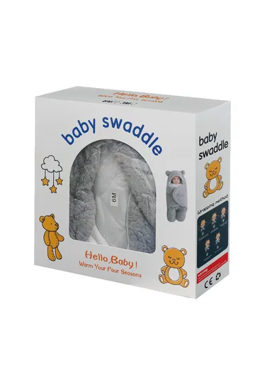 3-6 Months Baby Sleeping Bag, Soft, Windproof, &amp; Skin-Friendly Blanket Wrap (L63 x W34)cm  - Blue