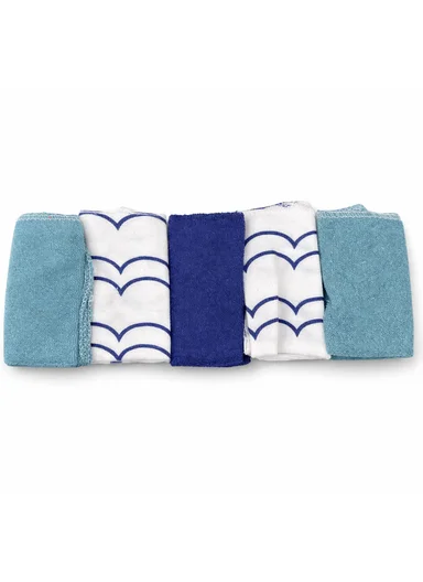 6 Pieces Baby Hooded Bath Towel Made from Soft Cotton with Washcloths Set