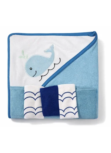 6 Pieces Baby Hooded Bath Towel Made from Soft Cotton with Washcloths Set