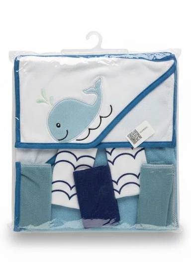 6 Pieces Baby Hooded Bath Towel Made from Soft Cotton with Washcloths Set