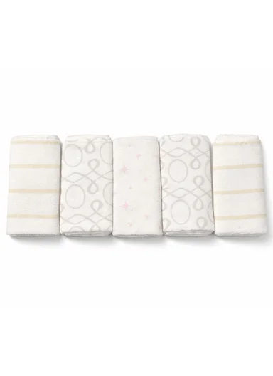 6 Pieces Baby Hooded Bath Towel Made from Soft Cotton with Washcloths Set