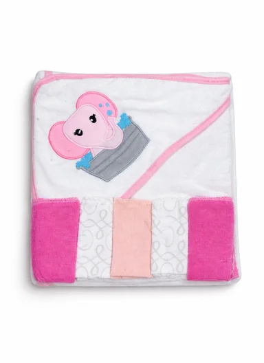 6 Pieces Baby Hooded Bath Towel Made from Soft Cotton with Washcloths Set