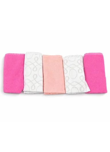 6 Pieces Baby Hooded Bath Towel Made from Soft Cotton with Washcloths Set