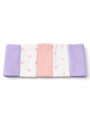 6 Pieces Baby Hooded Bath Towel Made from Soft Cotton with Washcloths Set