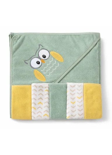 6 Pieces Baby Hooded Bath Towel Made from Soft Cotton with Washcloths Set