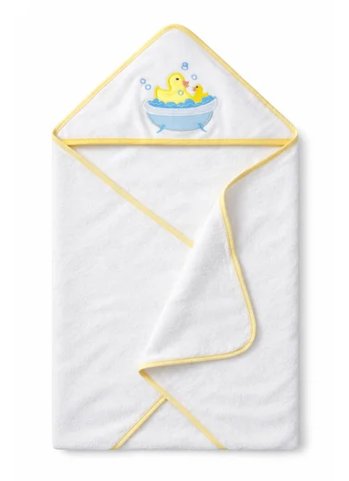 6 Pieces Baby Hooded Bath Towel Made from Soft Cotton with Washcloths Set