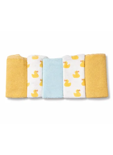 6 Pieces Baby Hooded Bath Towel Made from Soft Cotton with Washcloths Set