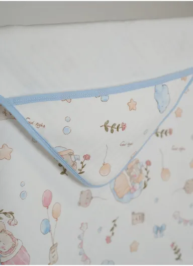 0–6 Months Cotton Baby Swaddle Blanket with Hood Soft, Breathable &amp; All-Season Newborn Wrap (L85 x W85)cm 