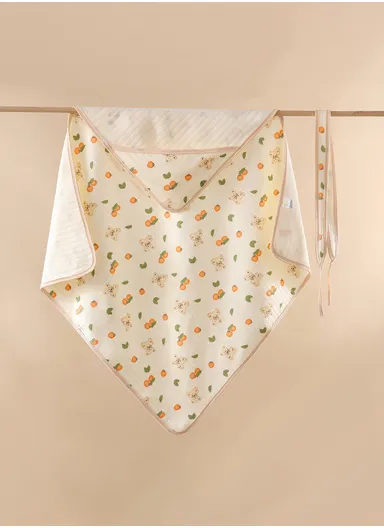 0–6 Months Cotton Baby Swaddle Blanket with Hood Soft, Breathable &amp; All-Season Newborn Wrap (L85 x W85)cm 