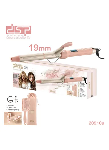 45W 19mm Ceramic Coating Smooth Shiny Vibrancy Curling Wand With PTC Heating &amp; Light Indicator 20910U