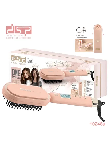 65W Hair Styler Brush 530°C Max Temperature Women's Digital Display Hair Brush Straightener 10248U