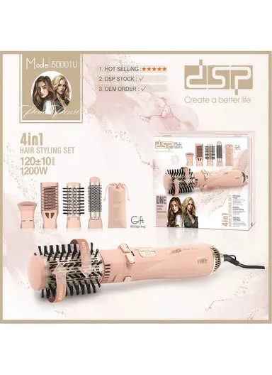 1200W 5-in-1 Rotating Air Styler Hair Brush with 2 Adjustable Heat Settings 50001U